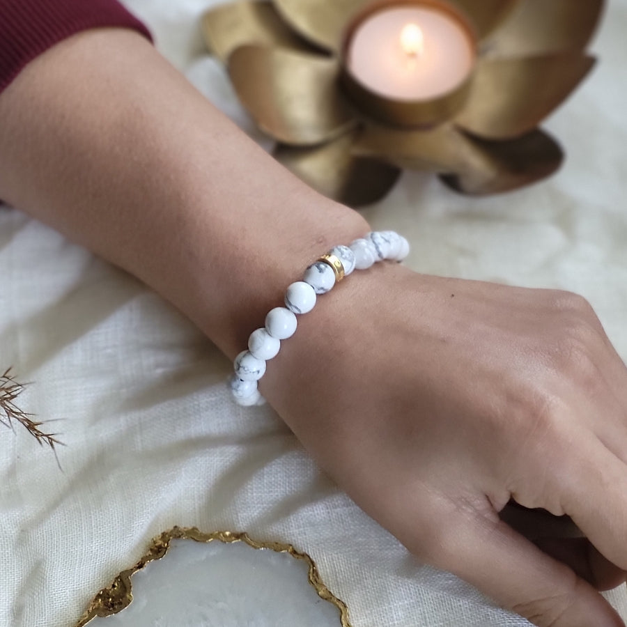 Buy Howlite Bead Bracelet for Peace CalmOnline in India Zariin