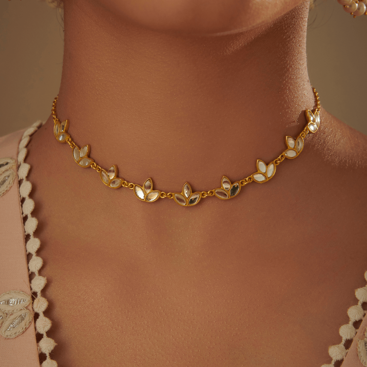 Buy Padma Necklace with Mirror Polki Online in India Zariin