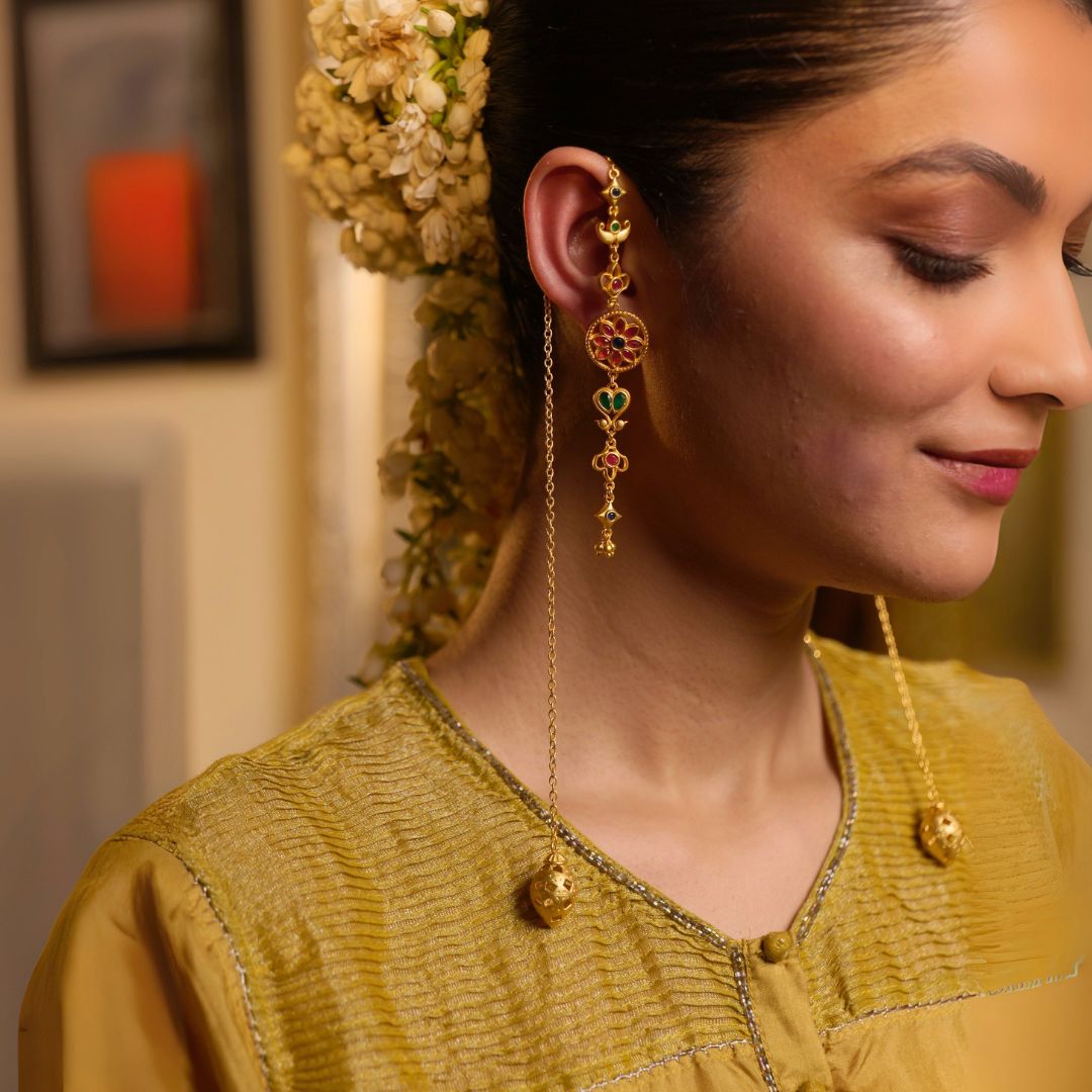 Buy Delicate Dream Ear Chain Dejhoor Earrings Online in India