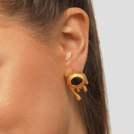 Power Drops Stud Earrings with Amethyst