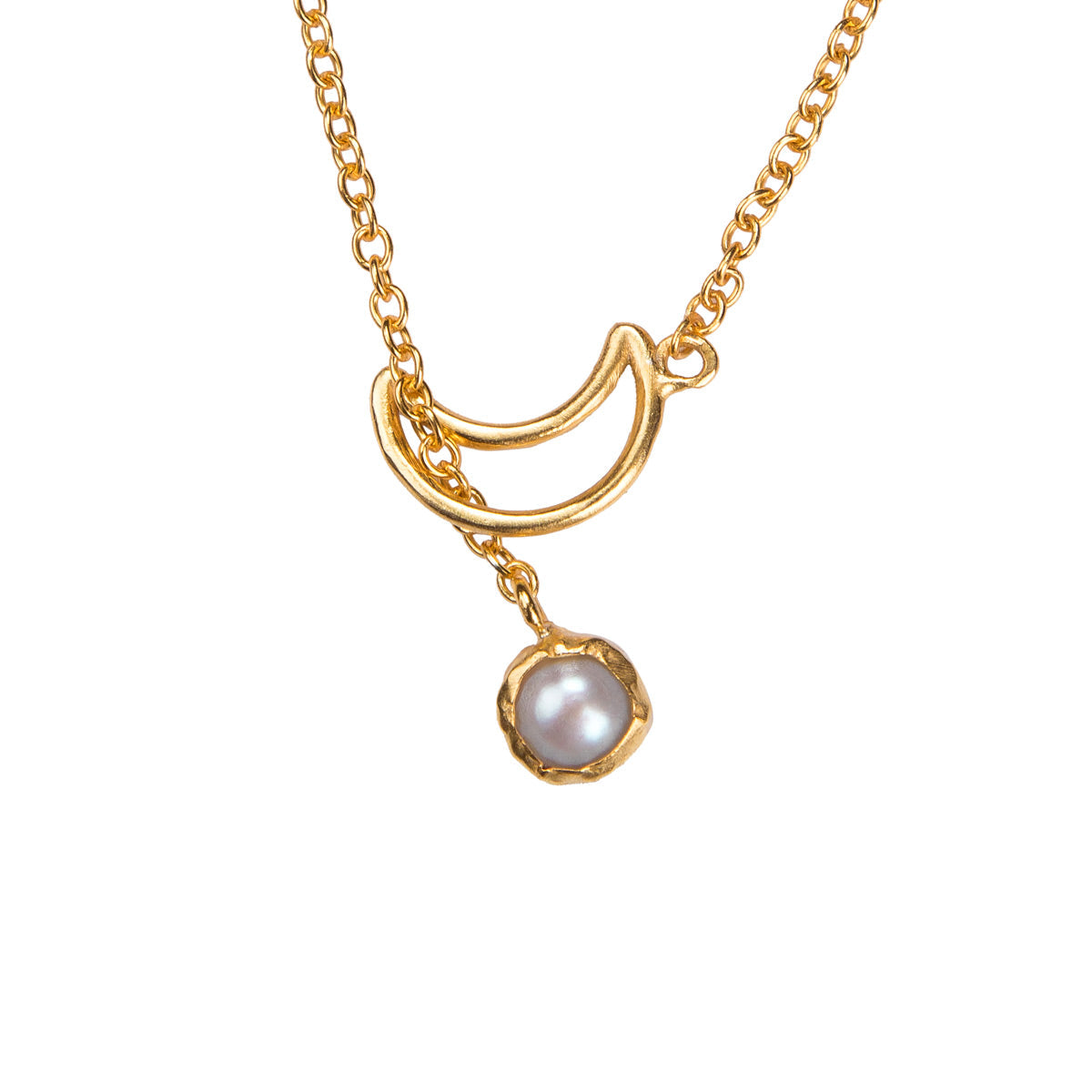 Talking To The Moon Mini Lariat Baroque Pearl Necklace
