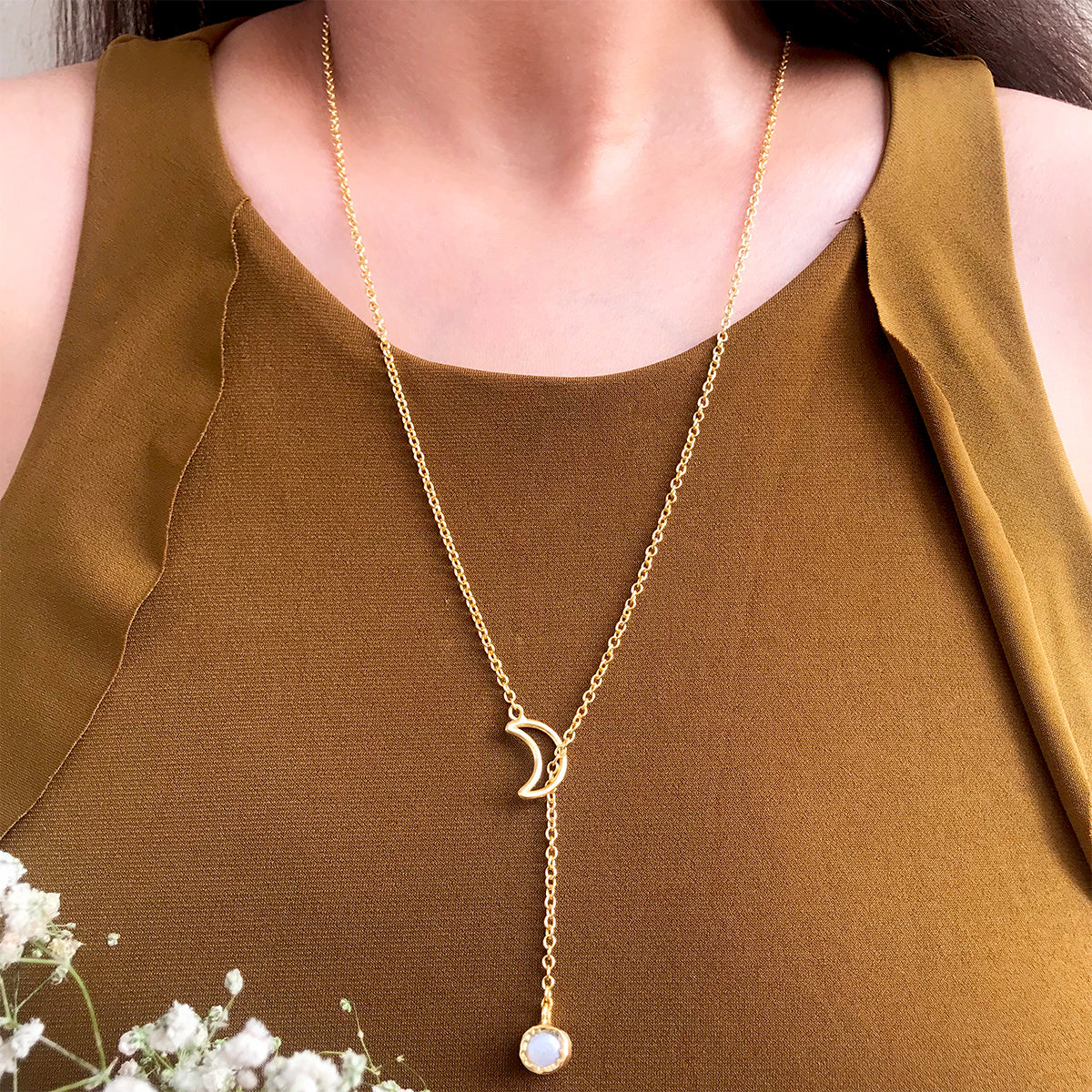 Gold Necklace for Women, Gold Drop Necklace, Long Fold Necklace, Lariat  Necklace, Y Necklace, Dainty Gold Chain Necklace, Everyday Necklace -   Canada