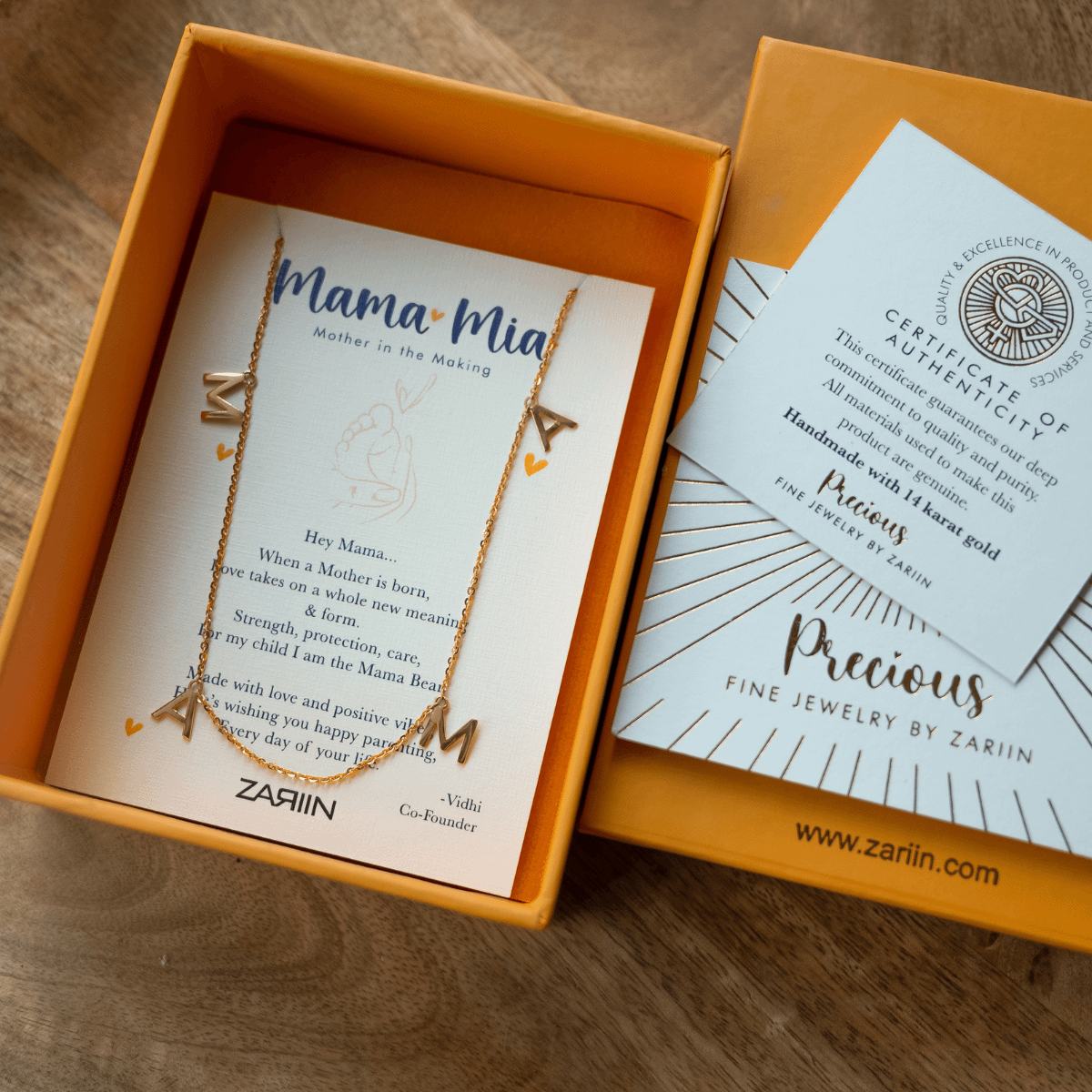 14kt Gold MAMA Letter Necklace