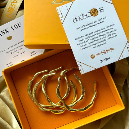 Power in Gold Stacking Bangles - Set of 4