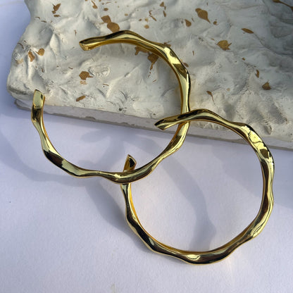 Power in Gold Stacking Bangles - Set of 2