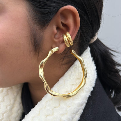 Power in Gold Oversized Hoop Earrings
