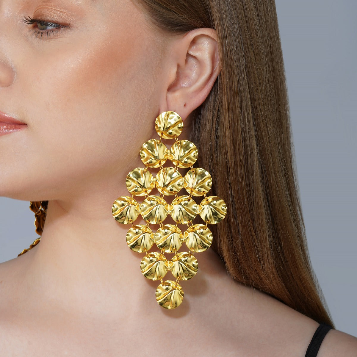 Shocking Gold Statement Earrings
