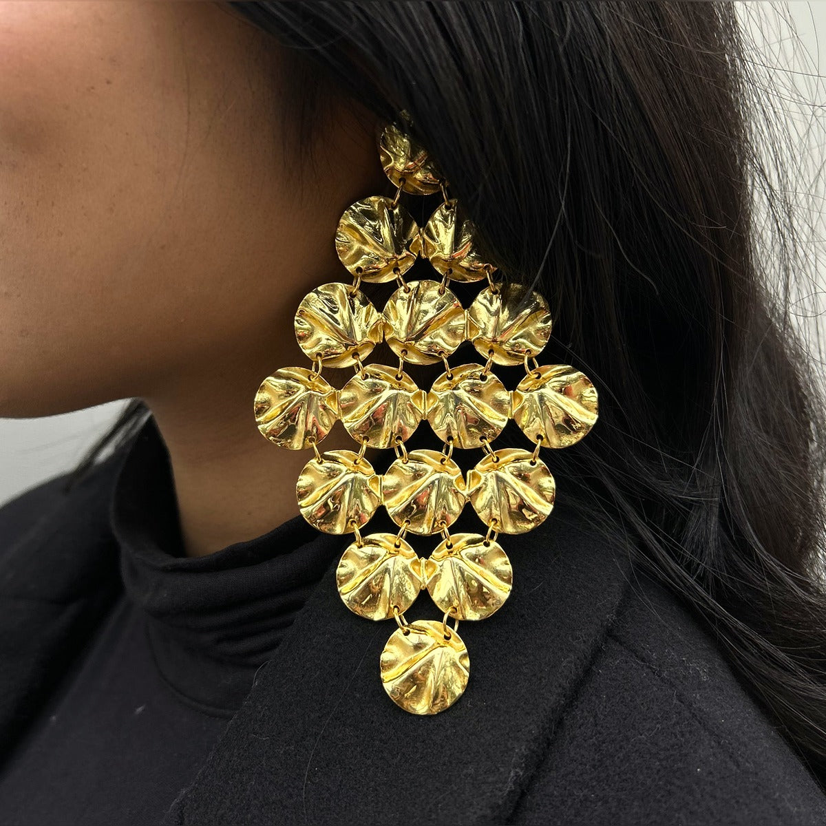 Uncut Diamond Earrings in 22K Gold -Indian Gold Jewelry -Buy Online
