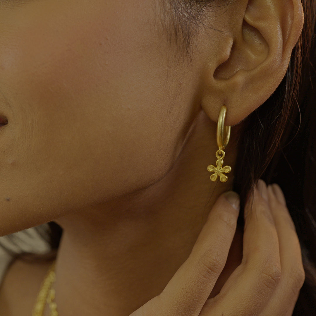 Dancing Lotus Hoop Earrings