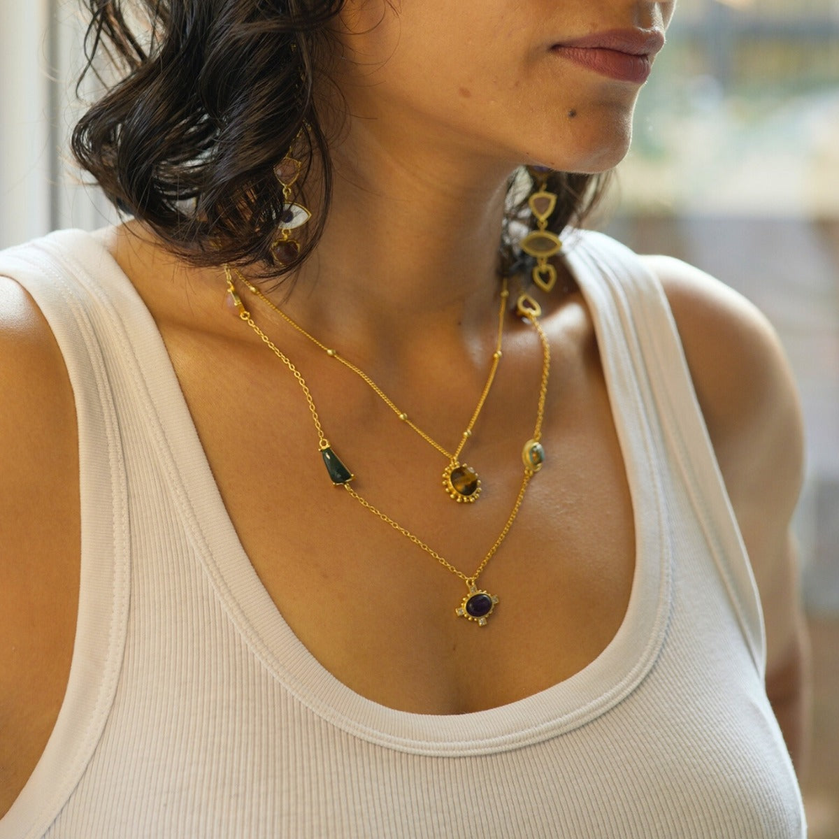 Stone Struck Layered Necklace