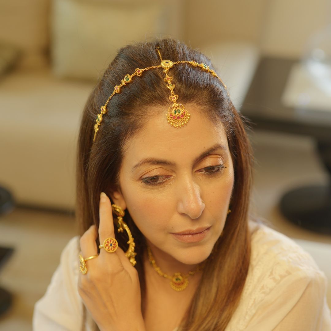 Regal Crown Gift Set with Maang Tikka and Maatha Patti