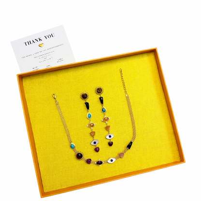 Threads of Energy Earrings & Balancing Act Choker Necklace Set