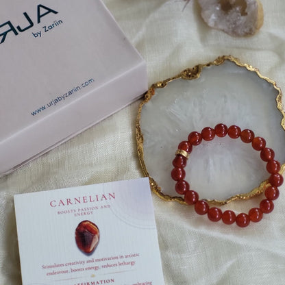 Carnelian Bead Bracelet for Passion & Creativity