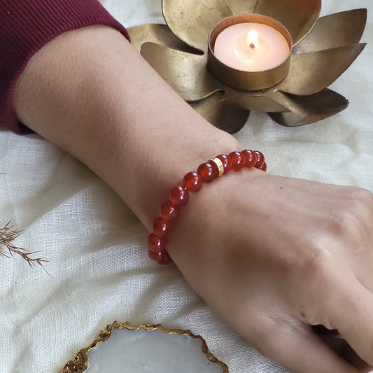 Carnelian Bead Bracelet for Passion & Creativity