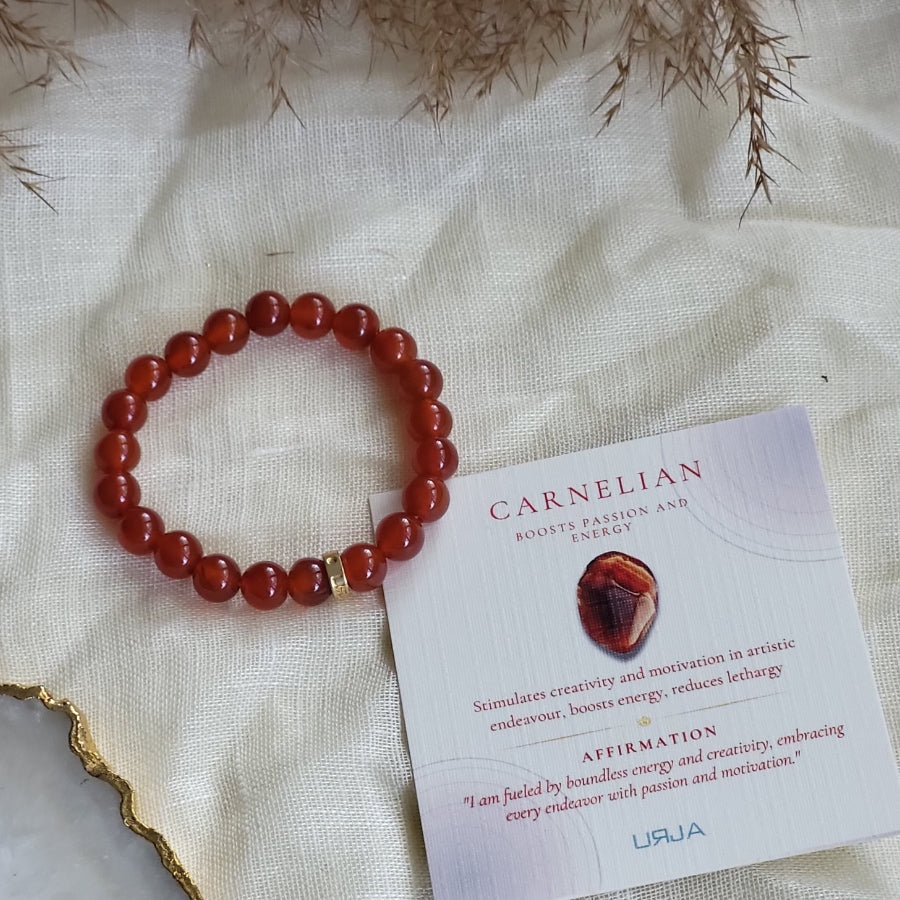 Carnelian Bead Bracelet for Passion & Creativity