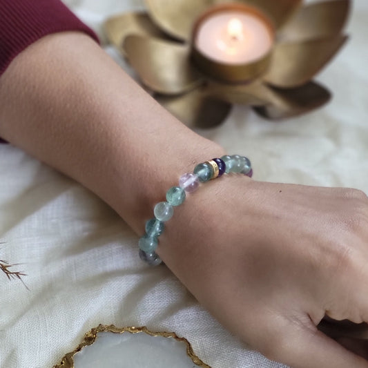 Fluorite Bead Bracelet for Clarity & Focus