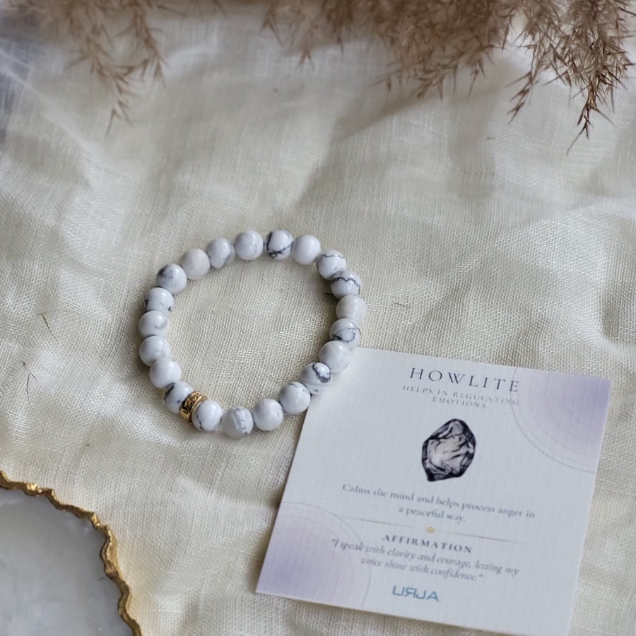 Howlite Bead Bracelet for Peace Calm