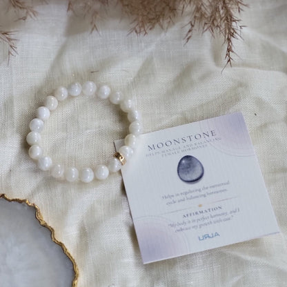 Moonstone Bead Bracelet for Hormonal Balance