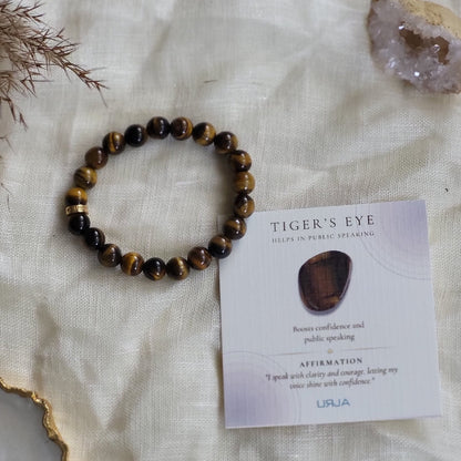 Tigers Eye Bead Bracelet for Confidence & Courage