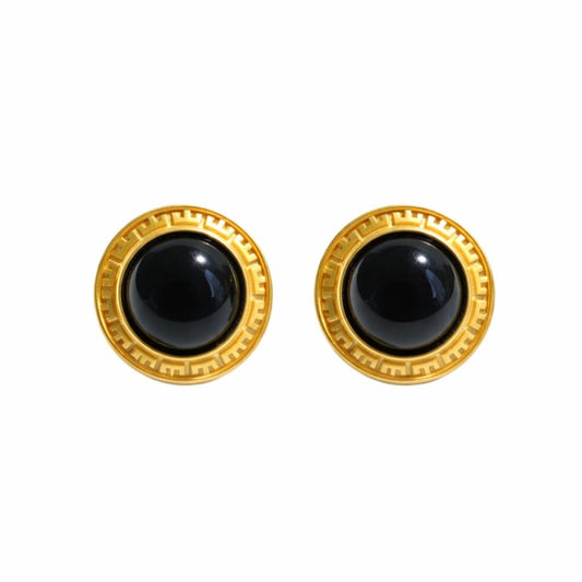 Midnight Black Onyx Classic Stud Earrings