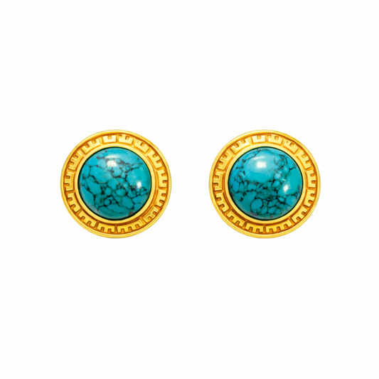 Azure Crest Turquoise Stud Earrings