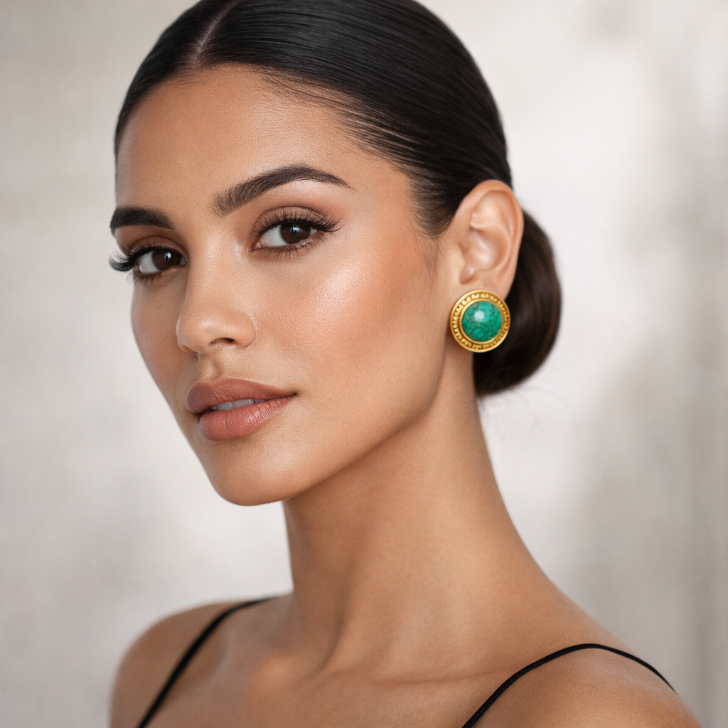 Azure Crest Turquoise Stud Earrings