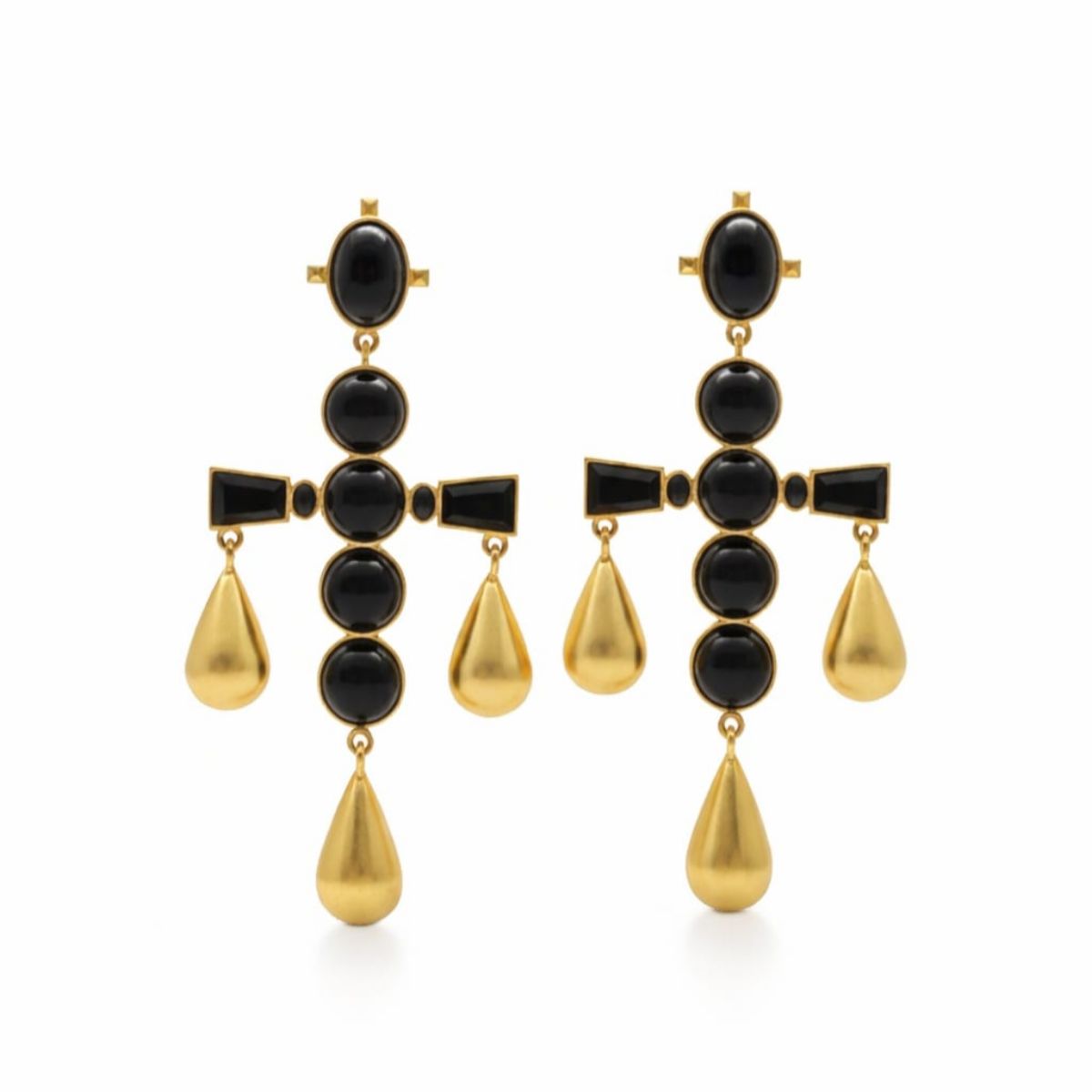 Midnight Black Onyx Drop Earrings