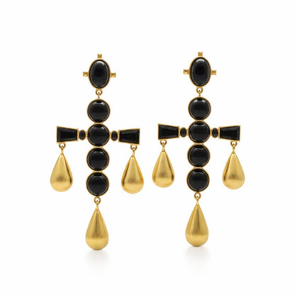 Midnight Black Onyx Drop Earrings