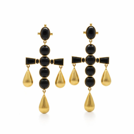 Midnight Black Onyx Drop Earrings