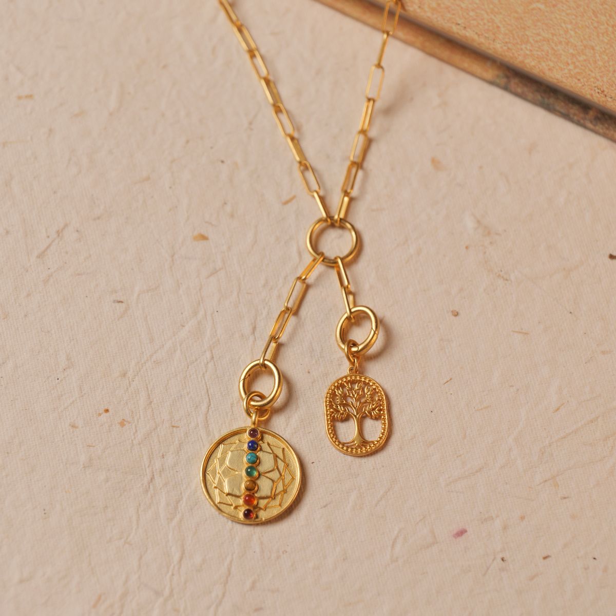 Chakra and Mandala Charm with 7 Healing Gemstones to Align Body, Mind and Soul