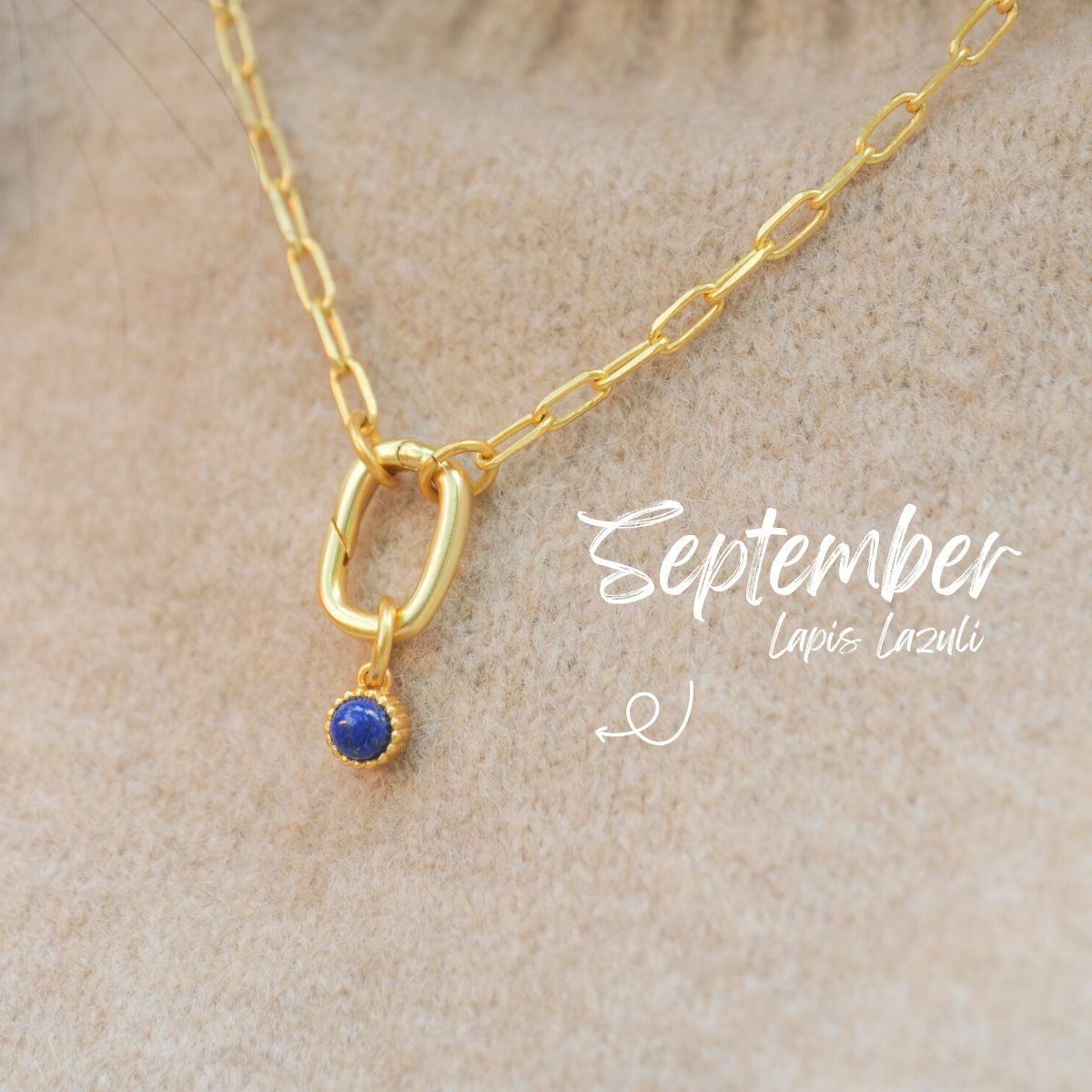 September Birthstone Charm – Lapis Lazuli