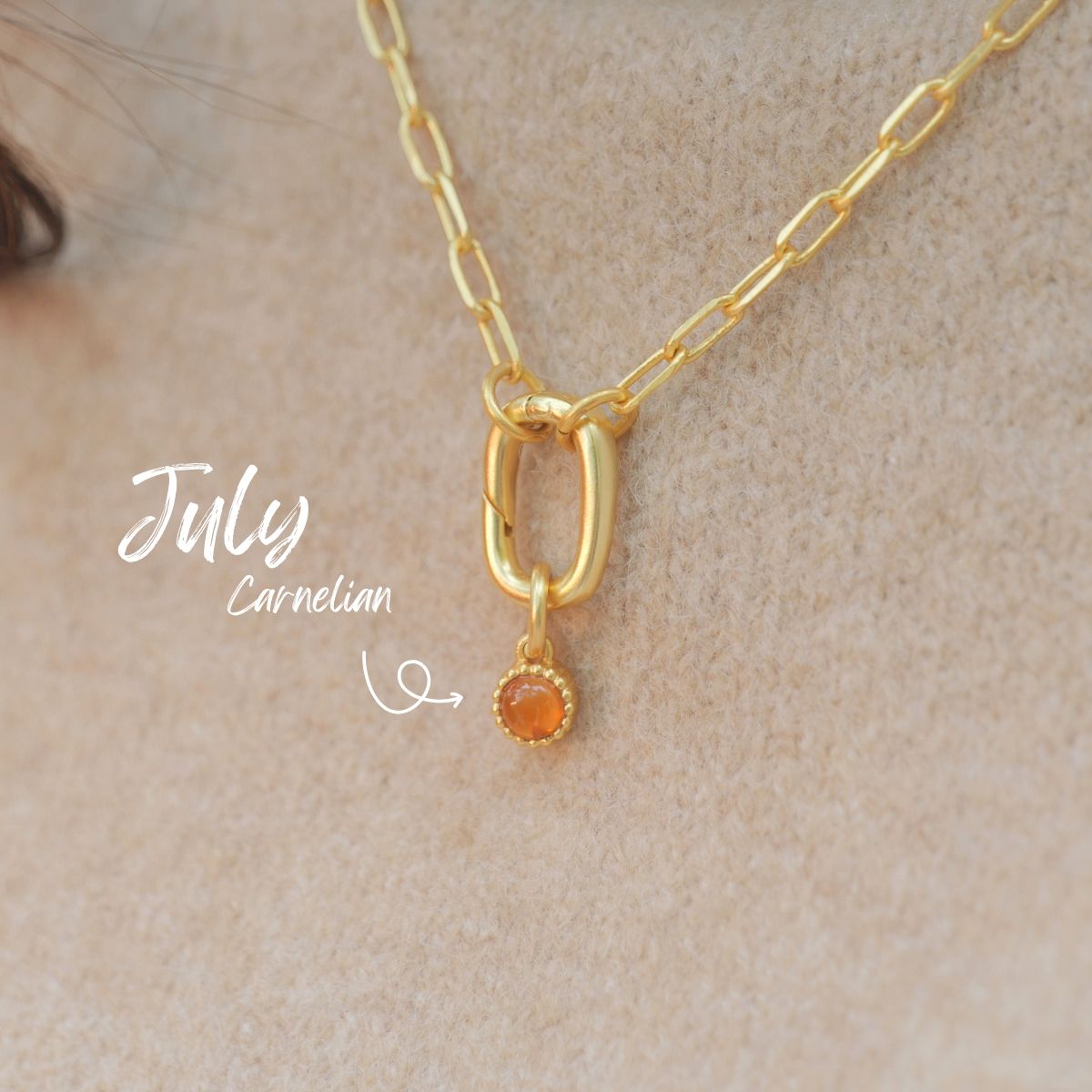 July Birthstone Charm – Carnelian