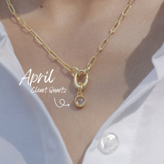 April Birthstone Charm – Clear Quartz