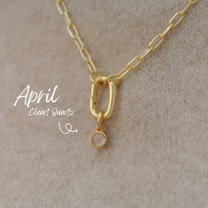 April Birthstone Charm – Clear Quartz