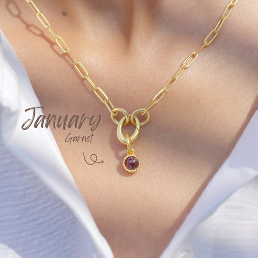 January Birthstone Charm – Garnet