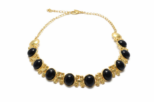 Noir Aura Black Onyx Choker Necklace