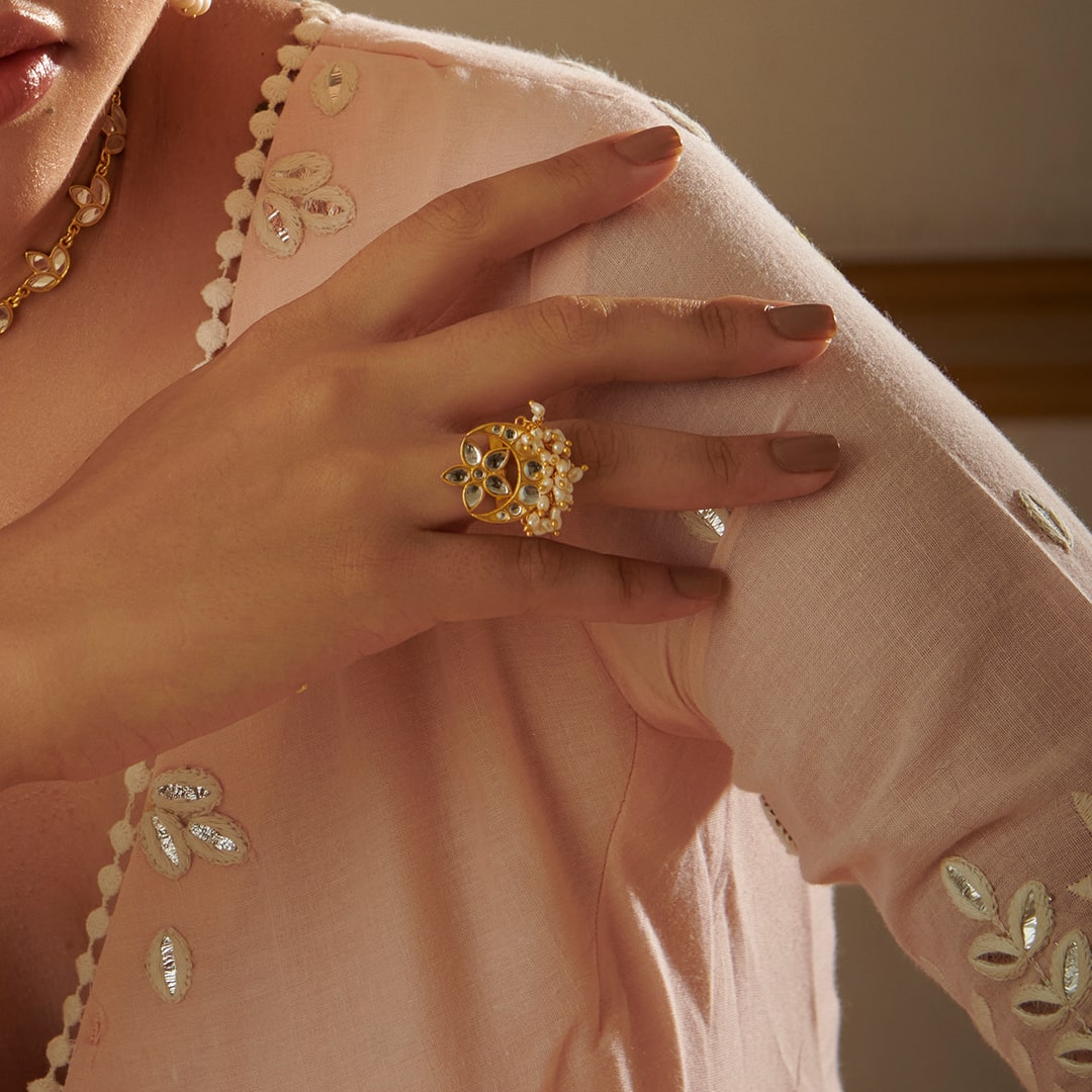 Showroom of 22k gold fancy diamond ring for girls | Jewelxy - 239326