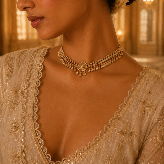 Sitara Necklace with Mirror Polki