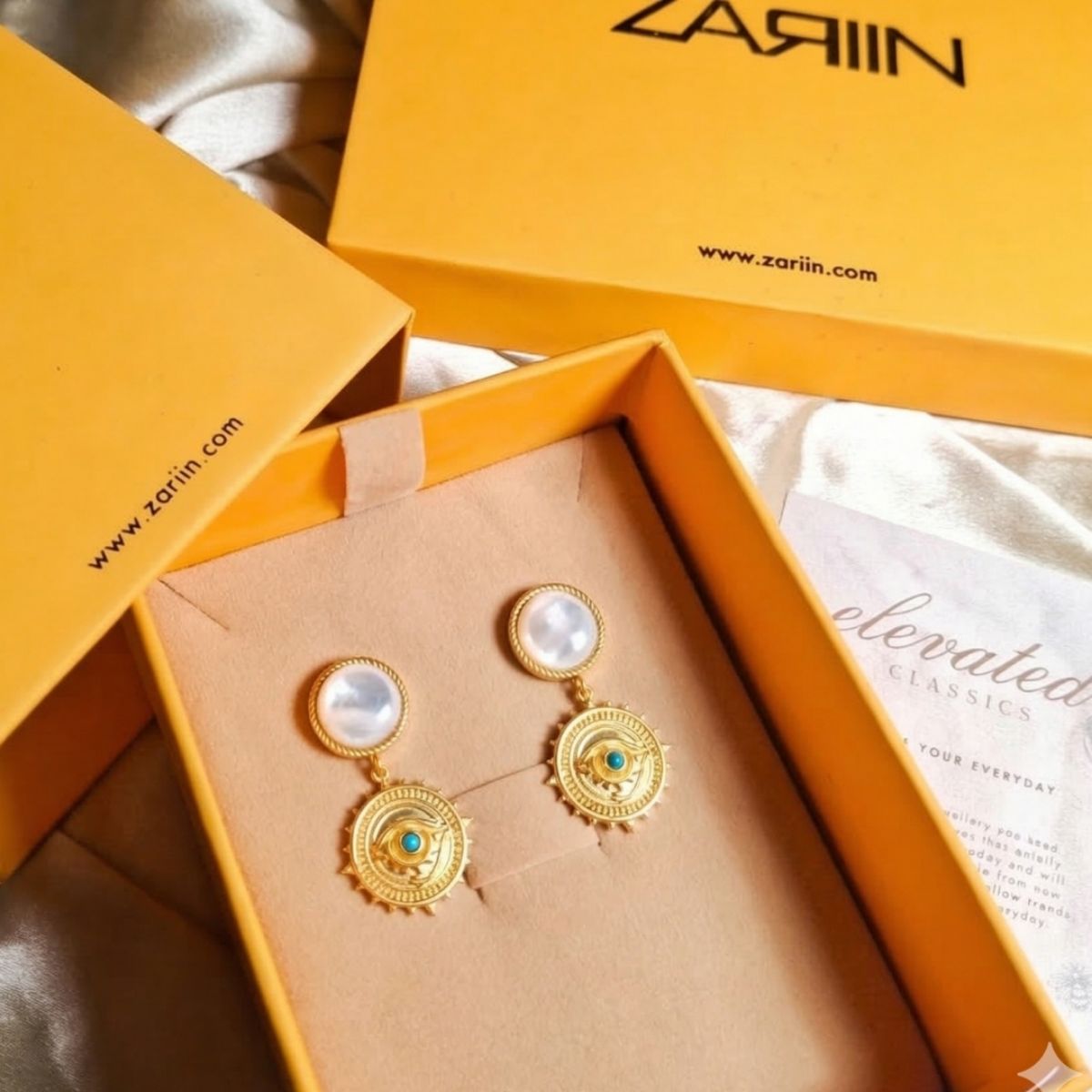Guardian Eye Earrings with Pearls