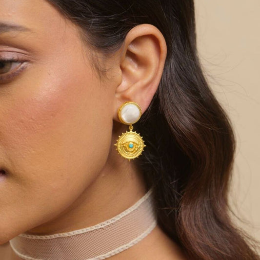 Guardian Eye Earrings with Pearls