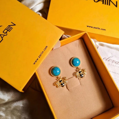 Tranquil Bee Turquoise Earrings