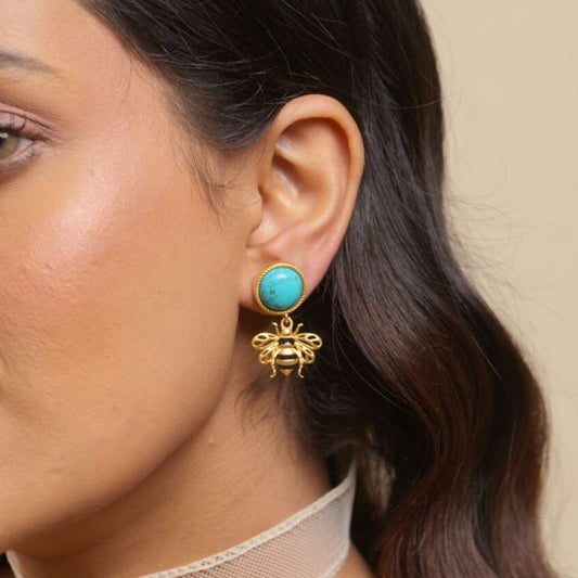Tranquil Bee Turquoise Earrings