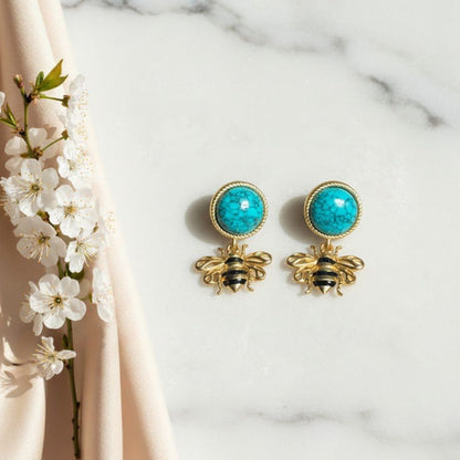 Tranquil Bee Turquoise Earrings