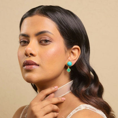 Fortune Bloom Earrings with Turquoise