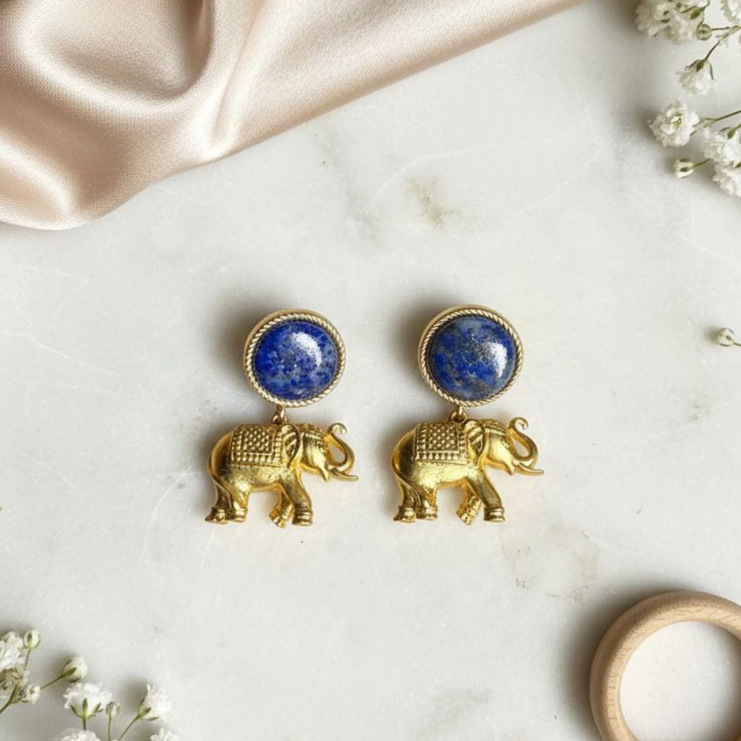 Tale of Ele Drop Earrings with Lapis Lazuli