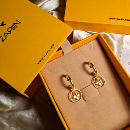 Grace Hoops with Four Leaf Clover Drops