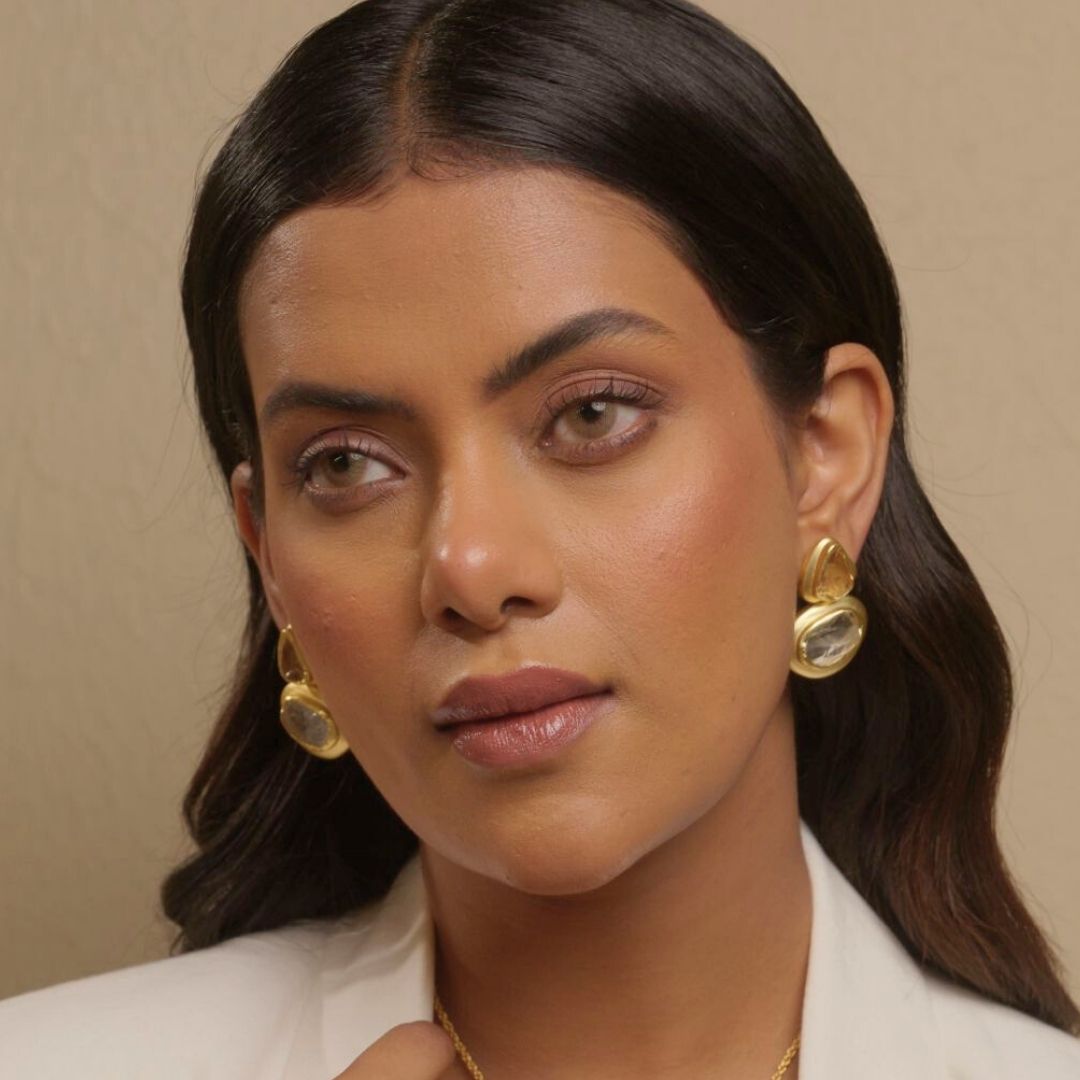 Pastel Poise Earrings with Citrine and Green Amethyst