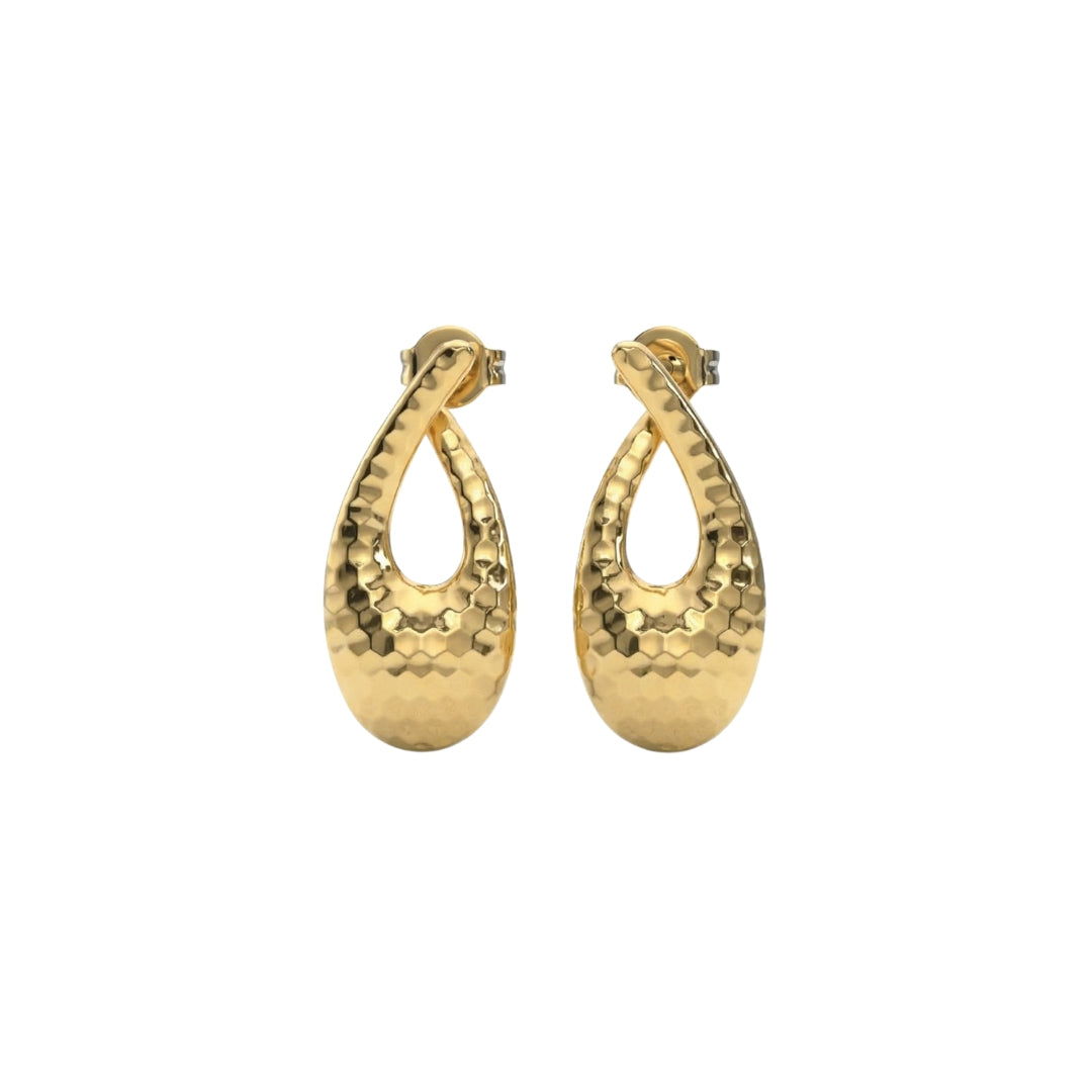 Gold Loop Stud Earrings
