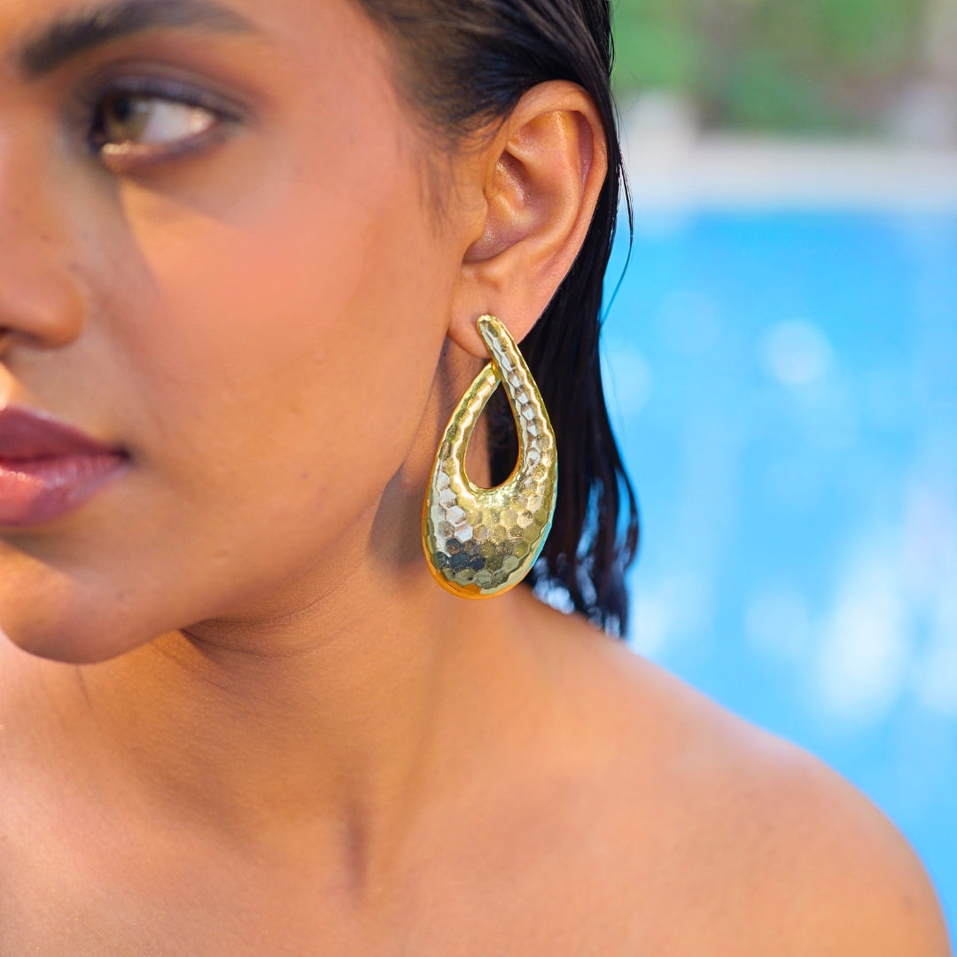 Gold Loop Stud Earrings