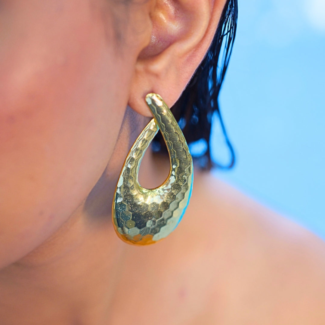 Gold Loop Stud Earrings